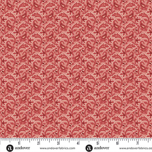 Forest Glen - Dewdrops Raspberry - Red - Yardage