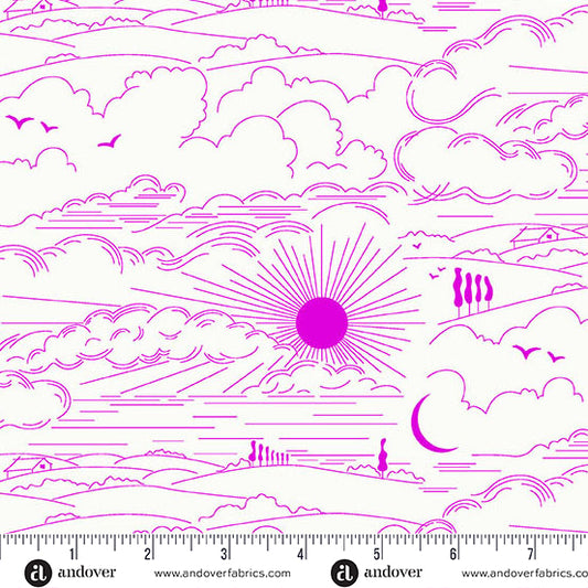 Sun Print Whisper Dwell Magenta Fabric