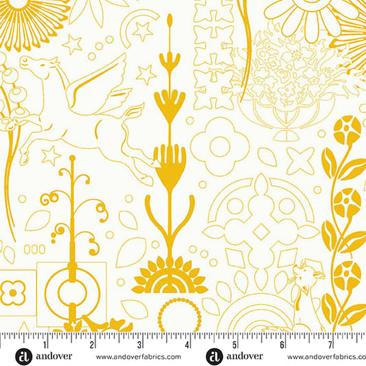 Sun Print Whisper Cameo Sunshine Fabric
