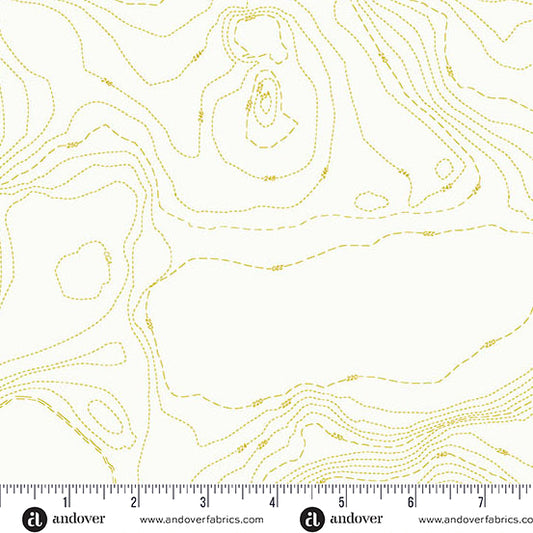 Sun Print Whisper Topography Chartreuse Fabric