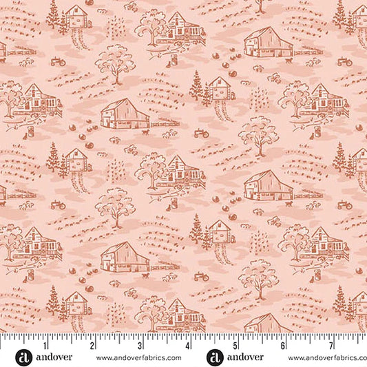 Heartland - Little Toile - Peachy - Yardage