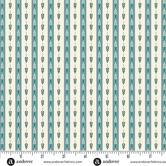 Heartland Harvest Stripe Bluebird Fabric