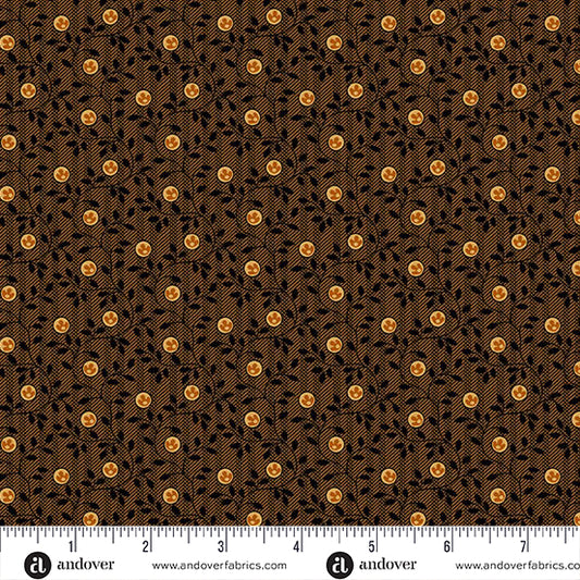 Bridgeport Striped Vines Brown Fabric