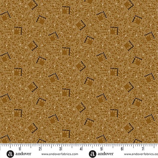 Bridgeport Tumbling Squares Brown Fabric