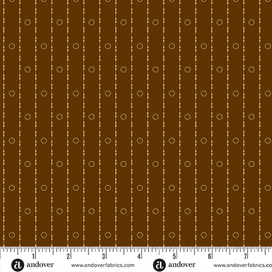 Bridgeport Circle Stripes Brown Fabric