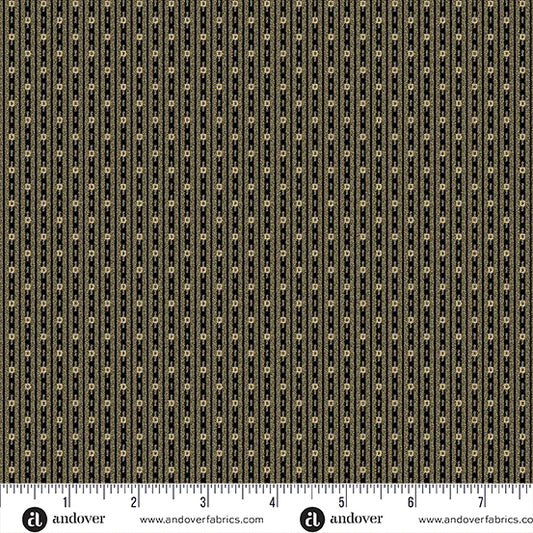 Bridgeport Square Stripes Black Fabric