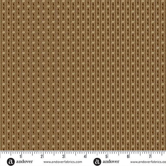Bridgeport Square Stripes Brown Fabric