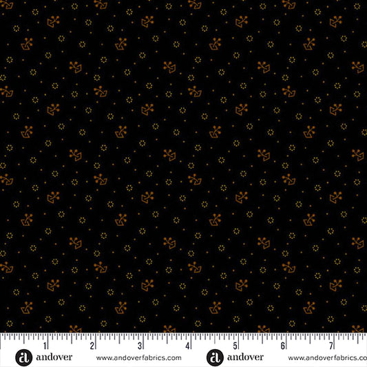 Bridgeport Tossed Sprigs Black Fabric