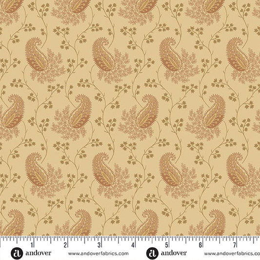 Toasted Paisley A-5865-L Milk and Tea Fabric