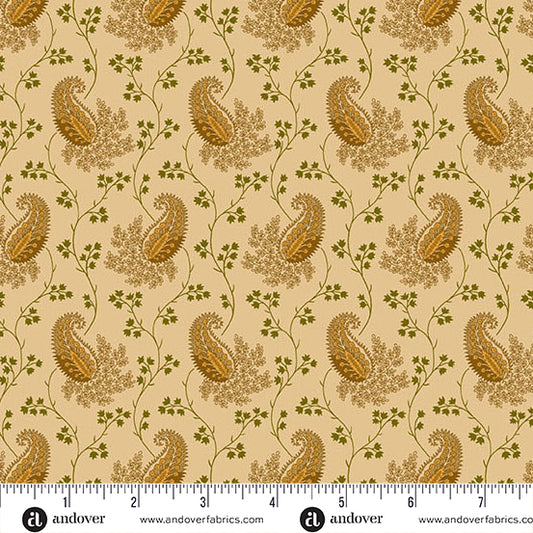 Toasted Paisley A-5865-N Malt Fabric