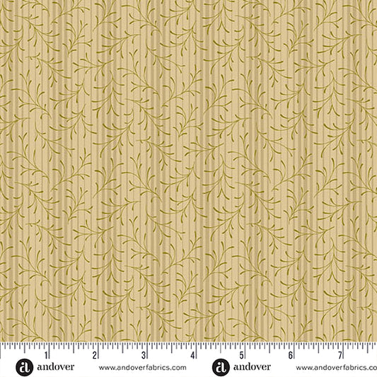 Toasted Sprigs A-5869-L Parchment Fabric