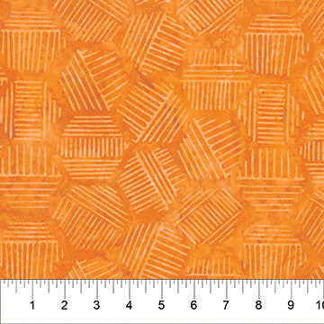 Hexies Batiks Persimmon Fabric