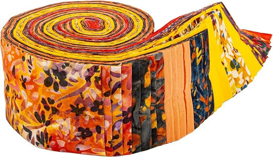 Wildflowers Expressions Batiks - 2.5" Strips, 40 pcs - Sunset B - Jelly Roll
