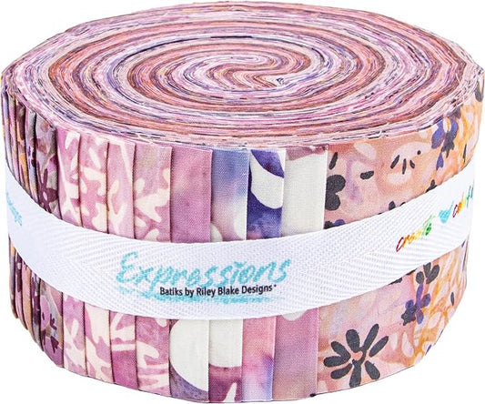 Wildflowers Expressions Batiks - 2.5" Strips, 40 pcs - Misty A - Jelly Roll