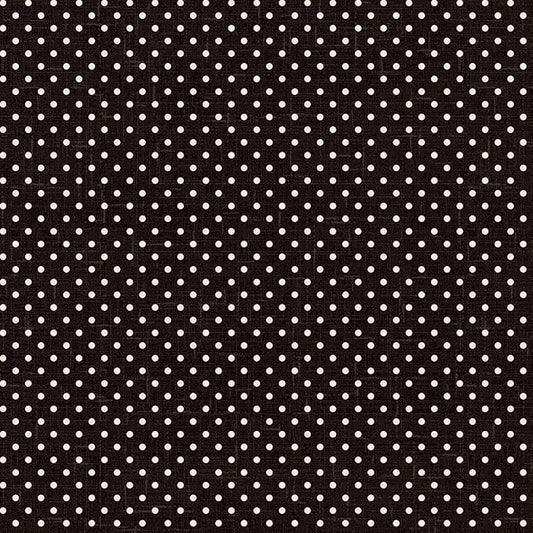 Blackberry Bramble - Small Dots - Black / Ivory - Yardage