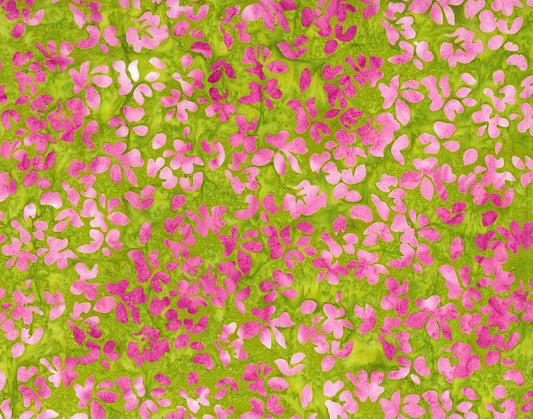 Floral Tapestry Batik - Leaf - Olive Green - Yardage