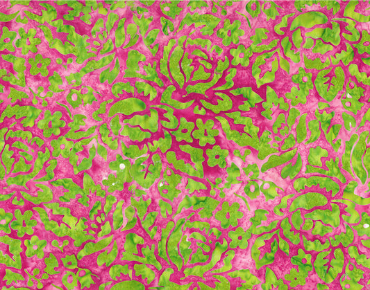 Floral Tapestry Batik - Roses - Pink Punch - Yardage