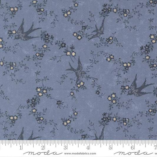 Bluebirds Nest - Happy Bluebird - Light Blue - Yardage