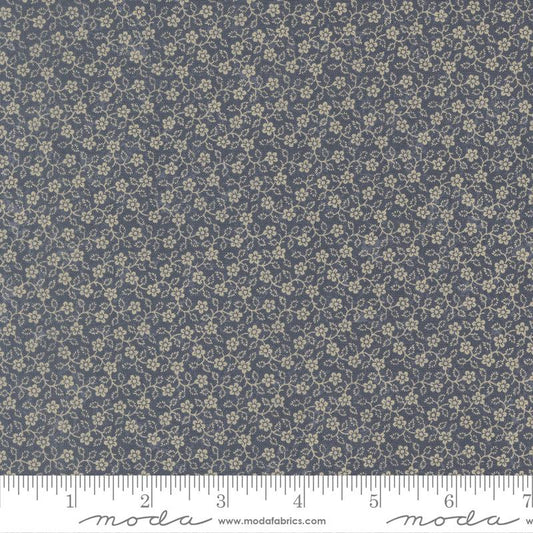 Bluebirds Nest - Floral Vine - Mid Blue - Yardage