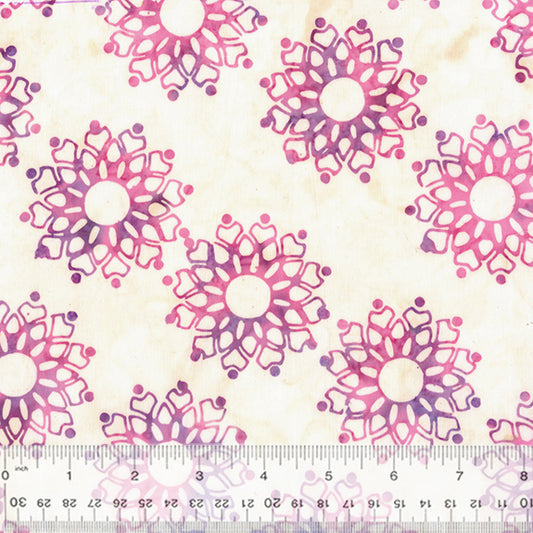 Anthology Be Colourful Breezy Brights Batik Medallion Fuchsia Fabric