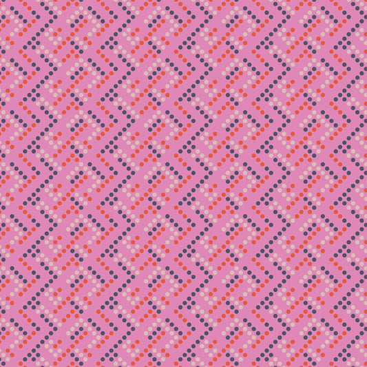 Ghost Town Dotted Geo Pink Fabric