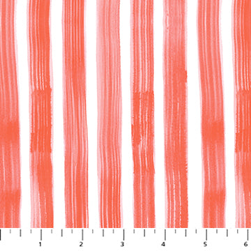 Painted Garden Stripe Coral Fabric
