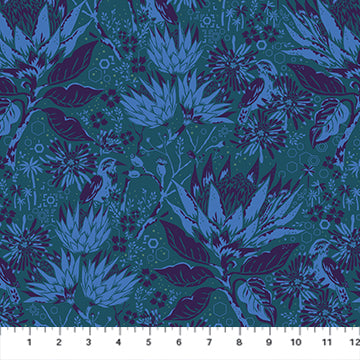 Wandering Eye 91065-45 Blue Fabric
