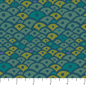 Wandering Eye 91070-68 Teal Fabric