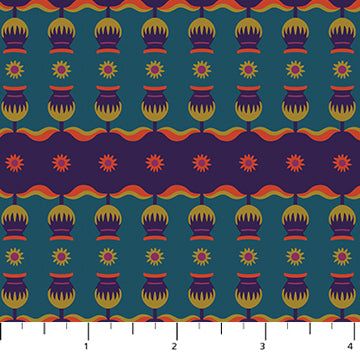 Wandering Eye 91072-68 Teal Fabric