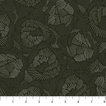 Tranquility Line Floral Green Fabric