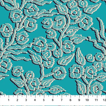 Camouflage - Leopard Blossoms - Blue - Yardage