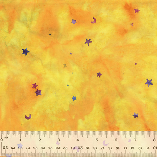 Anthology Novelty - Cat Nap Starstruck Sunlight Batik Yellow Fabric