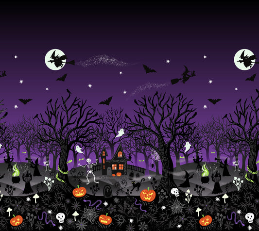 Witchy Woods Double Edge Border A880 Multi Fabric