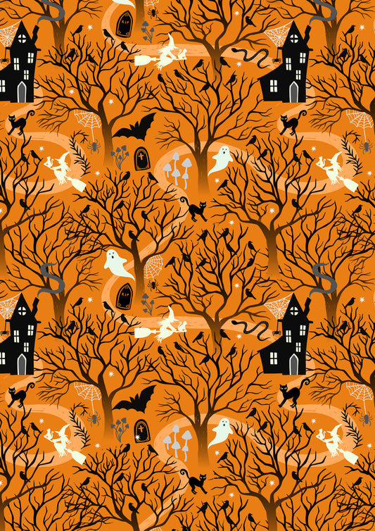 Witchy Woods Witchy Woods A882A Halloween Orange Fabric