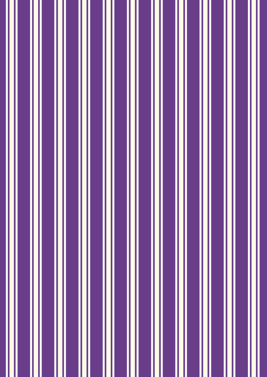 Witchy Woods Terrifying Ticking Stripe A883B Spooky Purple Fabric