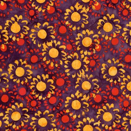 Wildflowers Expressions Batiks - Flowers - Purple Outburst - Yardage