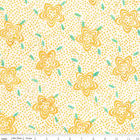 Ink & Nectar Batiks - Frosted Lemon - Yardage