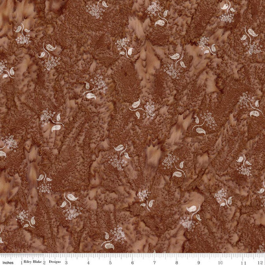 Wild Blossoms Sew Soft Rayon Batik - Walnut - Yardage