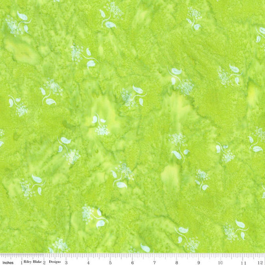 Wild Blossoms Sew Soft Rayon Batik - Kiwi - Yardage