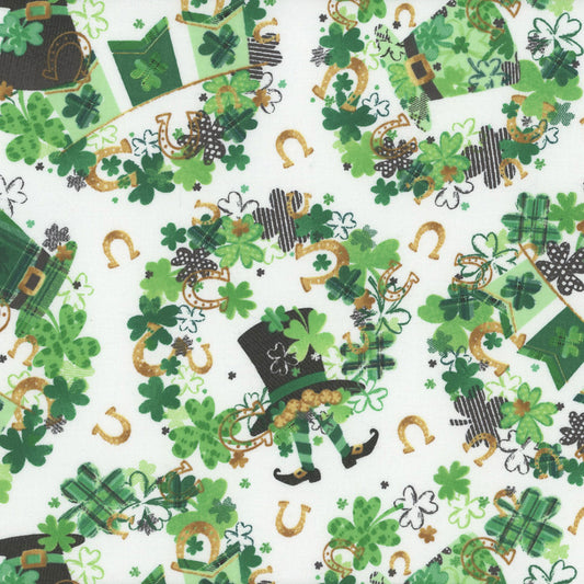 Shamrocked! Wreaths White Yardage