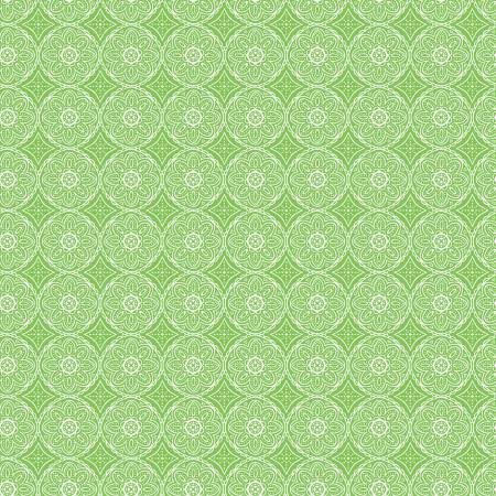 Gingham Cottage Medallion Green Fabric