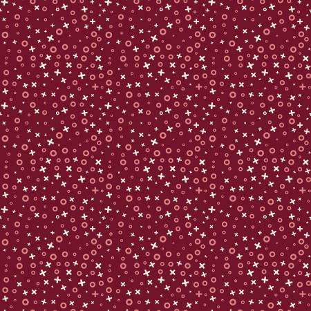 Riley Blake Love You Always XOs Burgundy Yardage