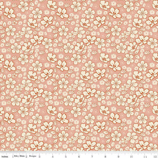 Morning Latte - Tonal Floral - Pink - Yardage