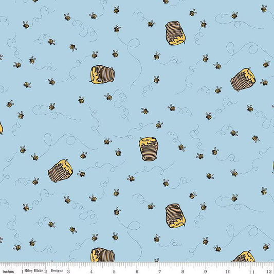 Winnie The Pooh - Bees - Blue - Yardage