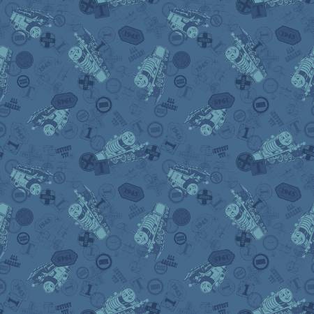 Thomas & Friends™ 80th Anniversary - Tonal Toss - Denim - Yardage