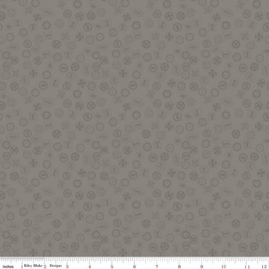 Thomas & Friends™ 80th Anniversary - Railroad Signs - Gray - Yardage