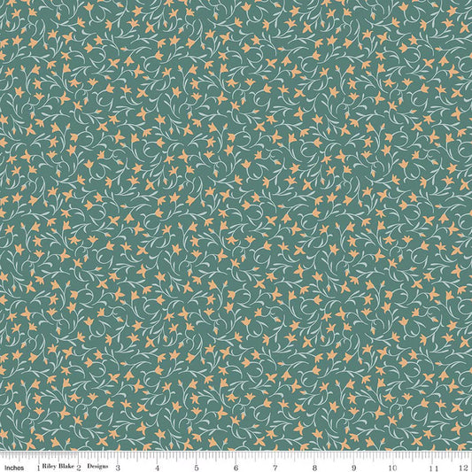 Ambleside - Flower Toss - Teal - Yardage