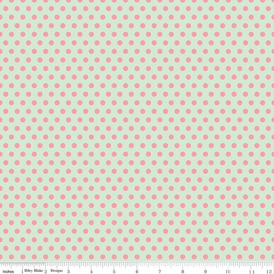 Serendipity 2 - Dots - Mint- Yardage