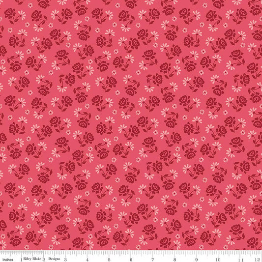 Berry & Sage - Roses - Tea Rose - Yardage