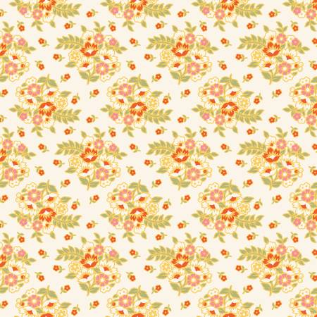 Peach Cobbler - Posy - Cream - Yardage